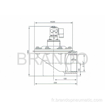 Valve de Jet d'impulsion 3inch querre DMF-Z-76